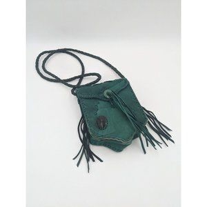 Handmade women's boho leather pouch festival bag